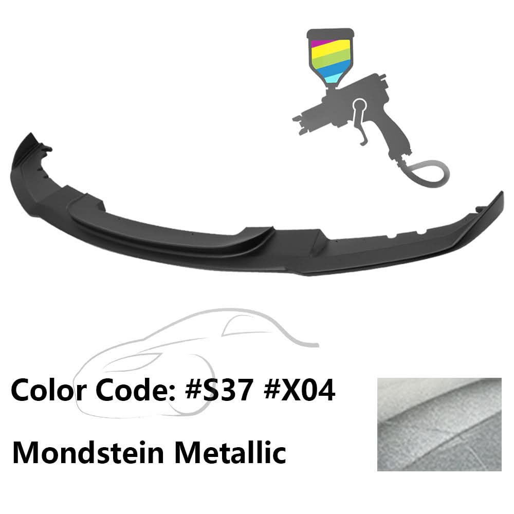 K2 Industries front bumper lip spoiler for BMW F30 3 Series M Sport, black chin spoiler with aerodynamic design.