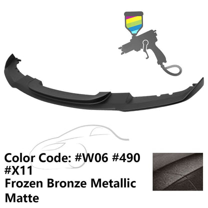K2 Industries BMW F30 3 Series M Sport front bumper lip spoiler, black matte finish, enhances sporty look and aerodynamics.