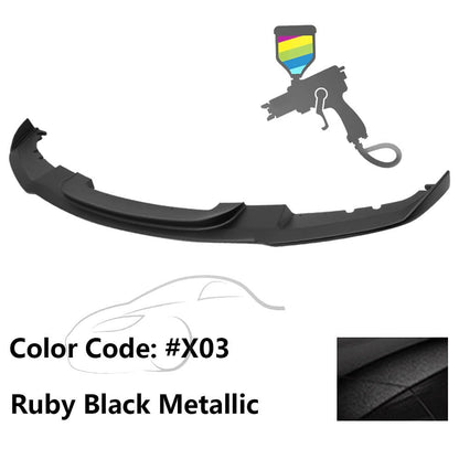 K2 Industries BMW F30 3 Series M Sport front bumper lip spoiler, black matte finish, enhances sporty appearance and aerodynamics.