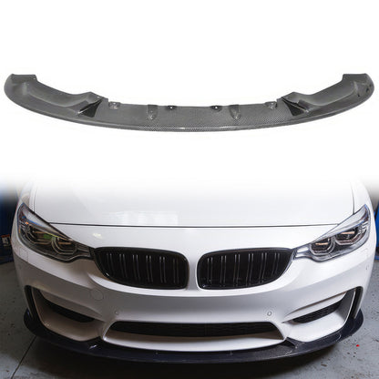 BMW F80 M3 F82 F83 M4 front bumper lip splitter by K2 Industries, showcasing the sleek carbon fiber spoiler for sporty style.