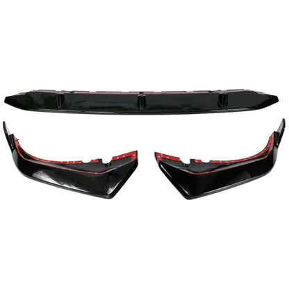 BMW G07 X7 M Sport gloss black ABS front bumper lip spoiler by K2 Industries, showing the sleek, aerodynamic design.