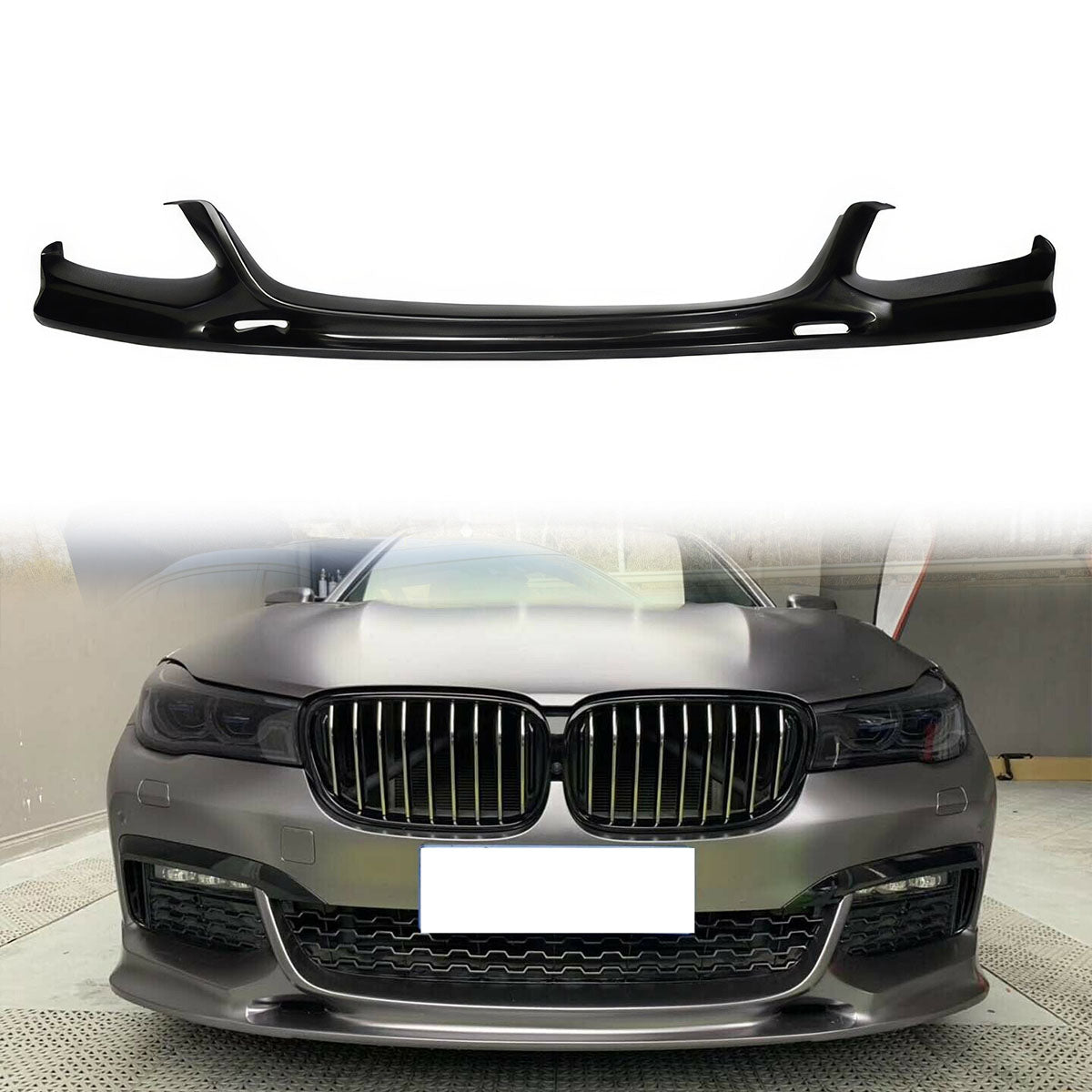 BMW G11 G12 7 Series M Sport front lip splitter by K2 Industries, showcasing the aerodynamic spoiler component.