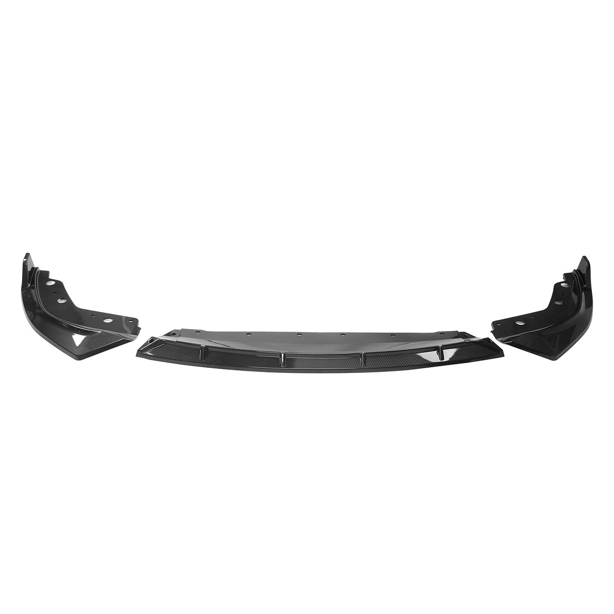 BMW G20 3-Series M340i front lip spoiler in black polypropylene by K2 Industries, designed for 2023-2025 model.