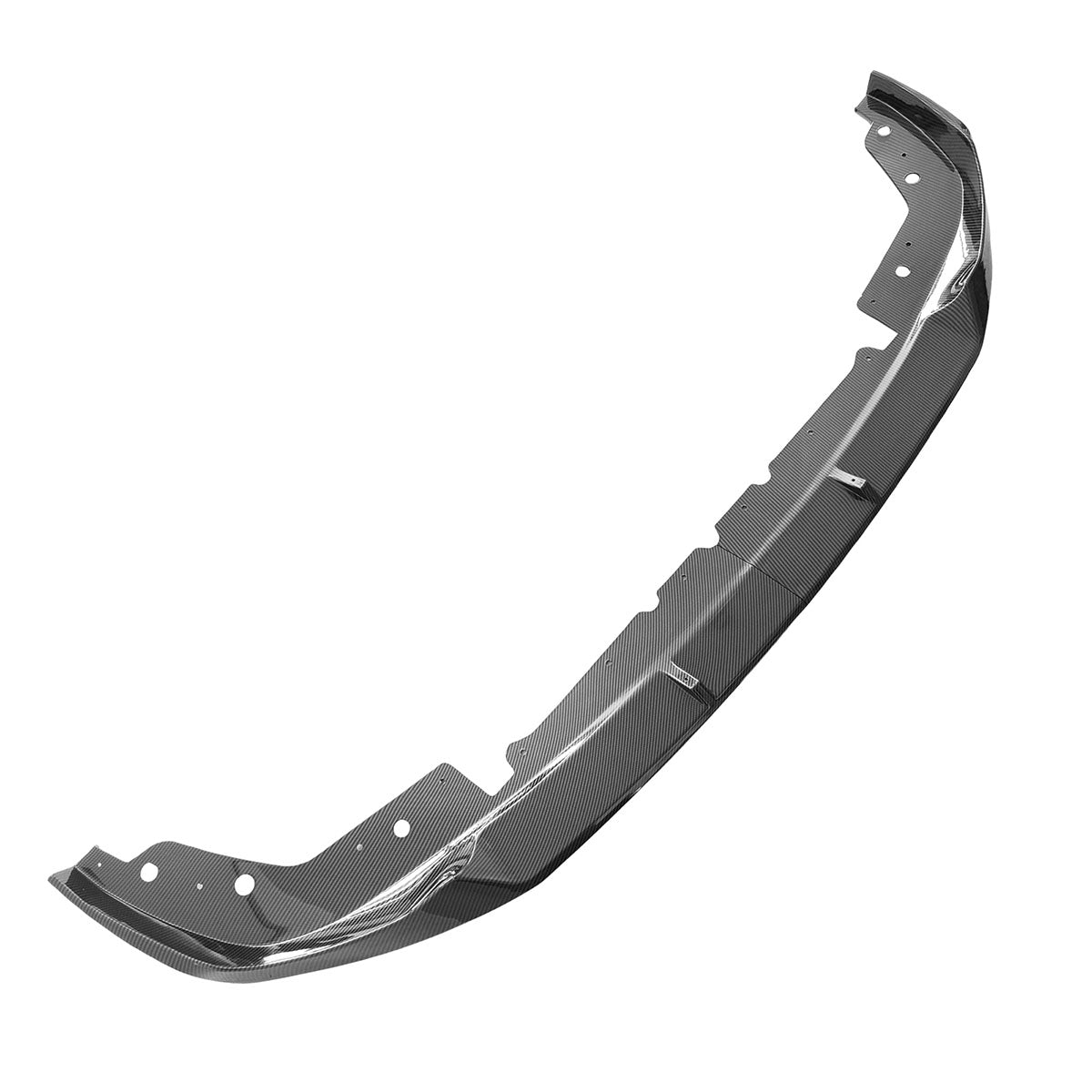 BMW G20 M340i M Sport front lip spoiler, black 2-piece M Performance accessory by K2 Industries, enhances sporty front look.