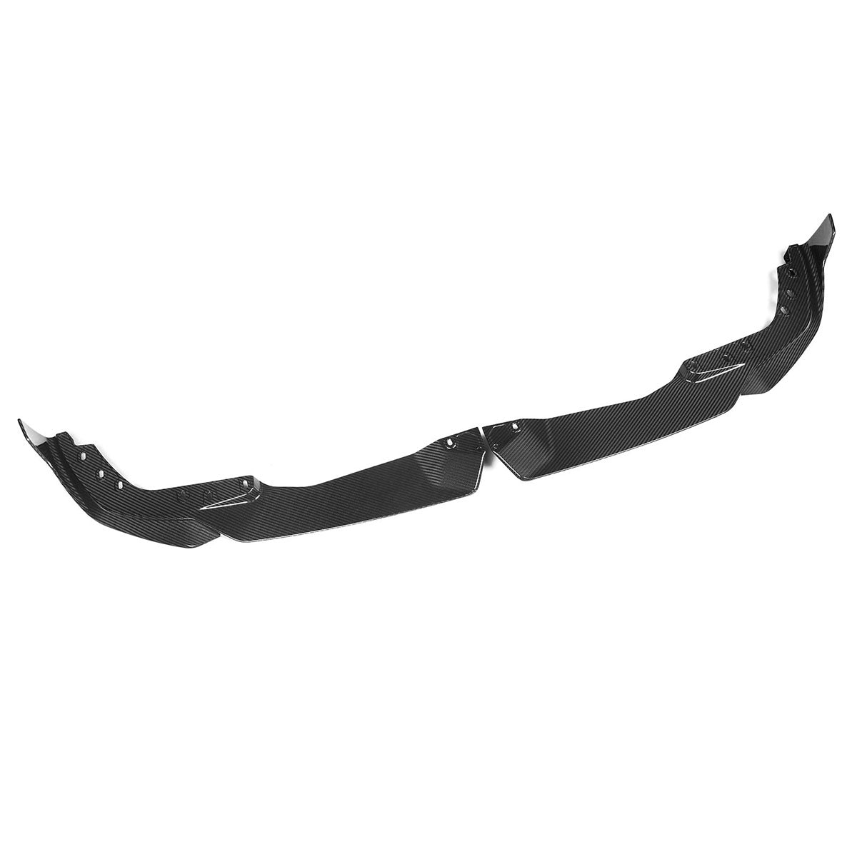 Black BMW G20 M Sport M340i front lip spoiler, 2023-2025, M Performance style, two-piece design by K2 Industries.