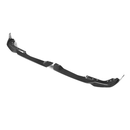 Black BMW G20 M Sport M340i front lip spoiler by K2 Industries, 2023-2025 model, designed for M Performance style.