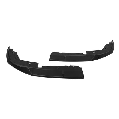 BMW G20 M340i M Sport front lip spoiler, black, 2-piece M Performance design by K2 Industries, enhances sporty look.