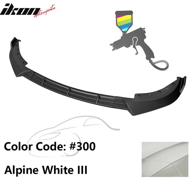 BMW G20 Sport Line 2019-2022 front bumper lip spoiler by K2 Industries, IKON Style, made of PP, with a sleek design and border detail.