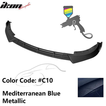 BMW G20 Sport Line 3-piece IKON Style front bumper lip spoiler by K2 Industries, made of durable PP plastic, with a sleek design.