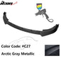 BMW G20 Sport Line 2019-2022 front bumper lip spoiler in black IKON style, made of durable PP by K2 Industries.