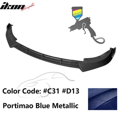 BMW G20 Sport Line 2019-2022 front bumper lip spoiler by K2 Industries, IKON style, made of durable PP with a sleek design.