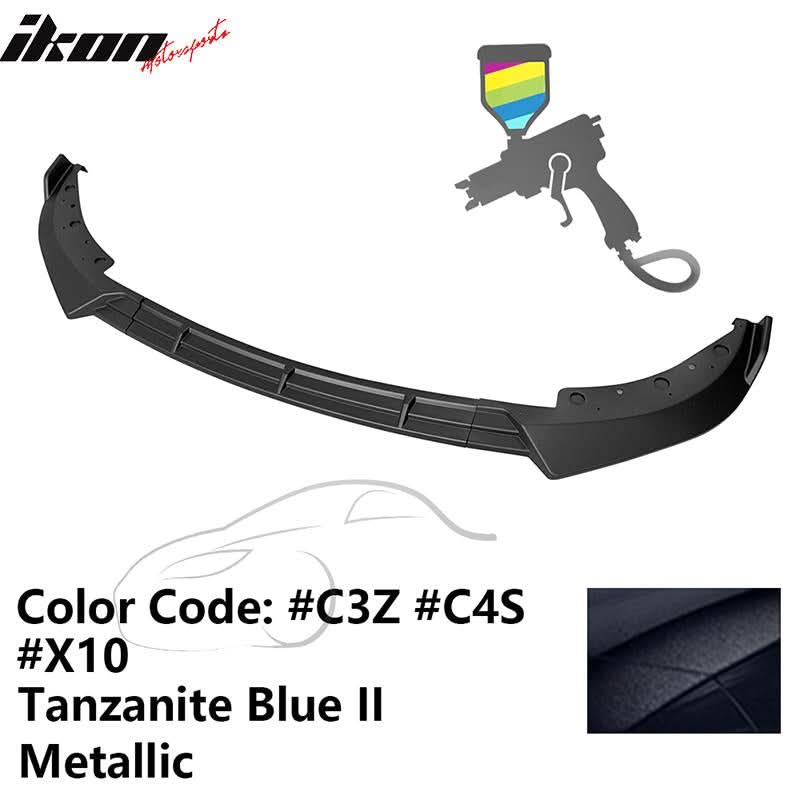 BMW G20 Sport Line 3-piece IKON Style front bumper lip spoiler in black PP by K2 Industries, showing the sleek aerodynamic design.