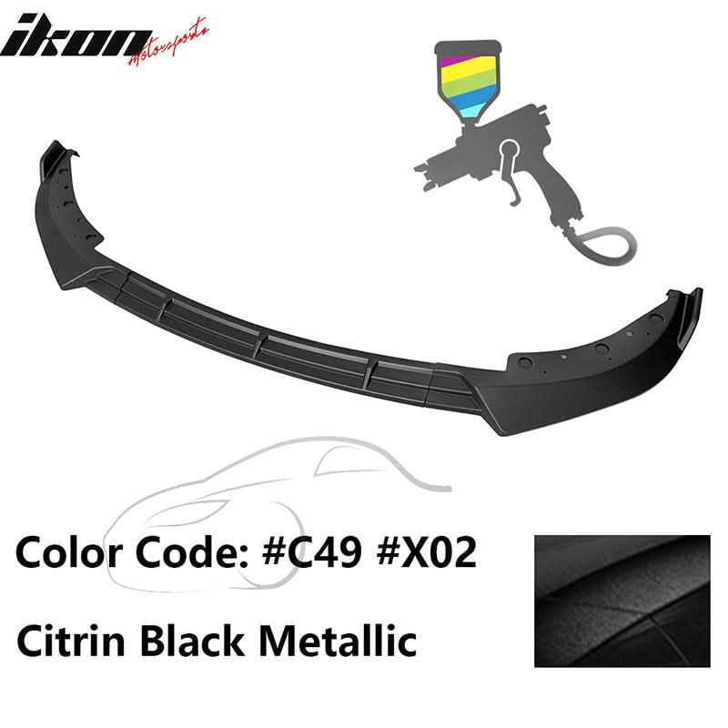 BMW G20 Sport Line 2019-2022 front bumper lip spoiler by K2 Industries, IKON Style, in black with a sleek, aerodynamic design.