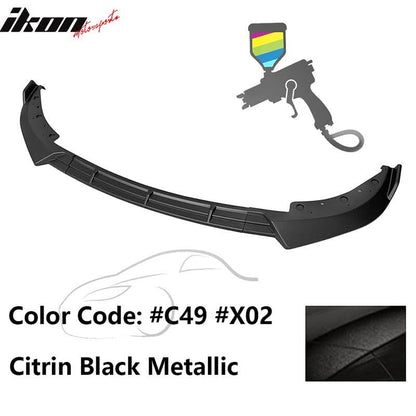 BMW G20 Sport Line 2019-2022 front bumper lip spoiler by K2 Industries, IKON Style, in black with a sleek, aerodynamic design.