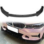 BMW G20 Sport Line 2019-2022 front bumper lip spoiler in black, K2 Industries IKON style, made of durable PP material.