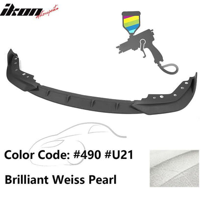 K2 Industries BMW G20 330i M Sport M340i 3PC front bumper lip spoiler in black polypropylene, designed for 2019-2022 models.