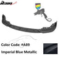 K2 Industries front bumper lip spoiler for BMW G20 330i M Sport M340i, made of durable PP, with a sleek design and border detail.