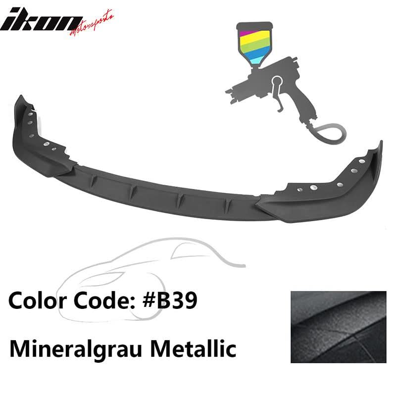 K2 Industries BMW G20 330i M Sport M340i front bumper lip spoiler in black polypropylene with border detail.