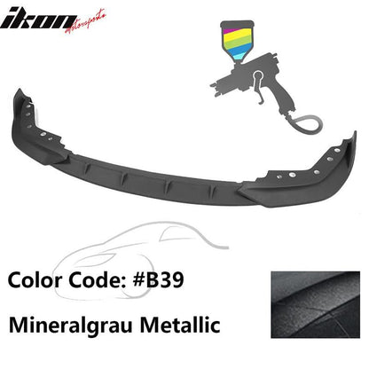 K2 Industries BMW G20 330i M Sport M340i front bumper lip spoiler in black polypropylene with border detail.