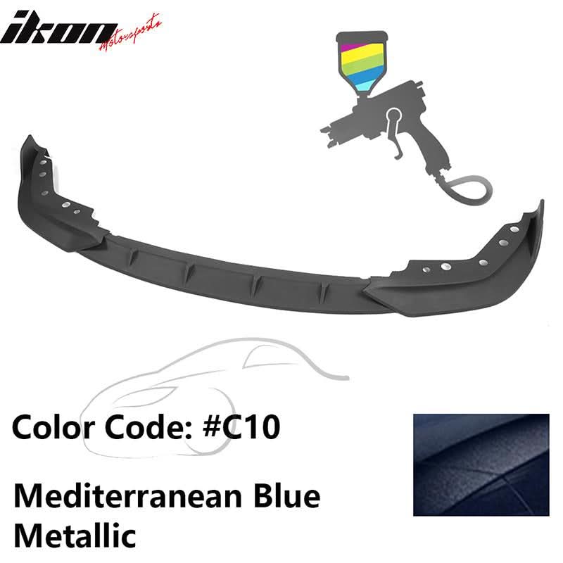 K2 Industries BMW G20 330i M Sport M340i 3-piece front bumper lip spoiler in black polypropylene, designed for 2019-2022 models.