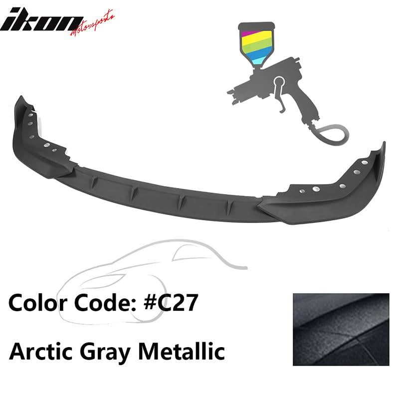 K2 Industries BMW G20 330i M Sport M340i front bumper lip spoiler in black polypropylene with border detail.