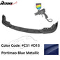 BMW G20 330i M Sport M340i 3PC front bumper lip spoiler in black polypropylene by K2 Industries, shown installed on vehicle.
