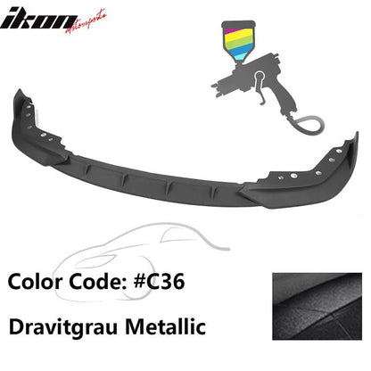 K2 Industries BMW G20 330i M Sport M340i front bumper lip spoiler in black polypropylene, designed for 2019-2022 models.