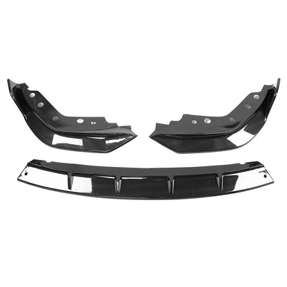 K2 Industries BMW G20 330i M Sport M340i front bumper lip spoiler in black polypropylene for 2019-2022 models.