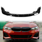 Black K2 Industries front bumper lip spoiler for BMW G20 330i M Sport and M340i, made of durable PP material.