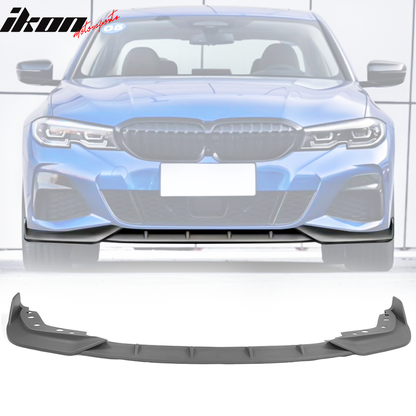 BMW G20 330i M Sport M340i front bumper lip spoiler in black, made of PP, designed for 2019-2022 models by K2 Industries