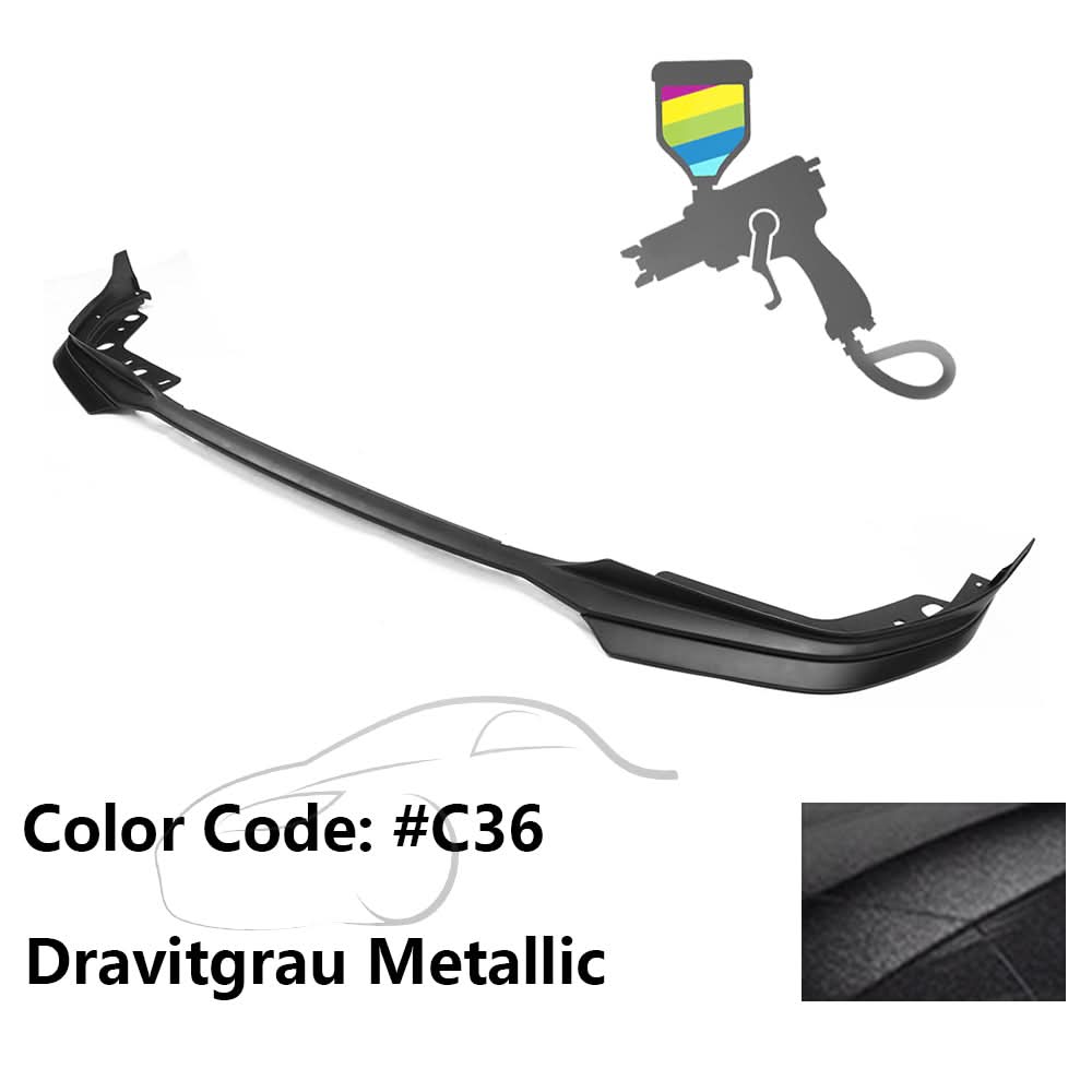 K2 Industries BMW G20 3 Series M-Tech M Sport front bumper lip spoilers in black, set of 5 for 2019-2022 models.