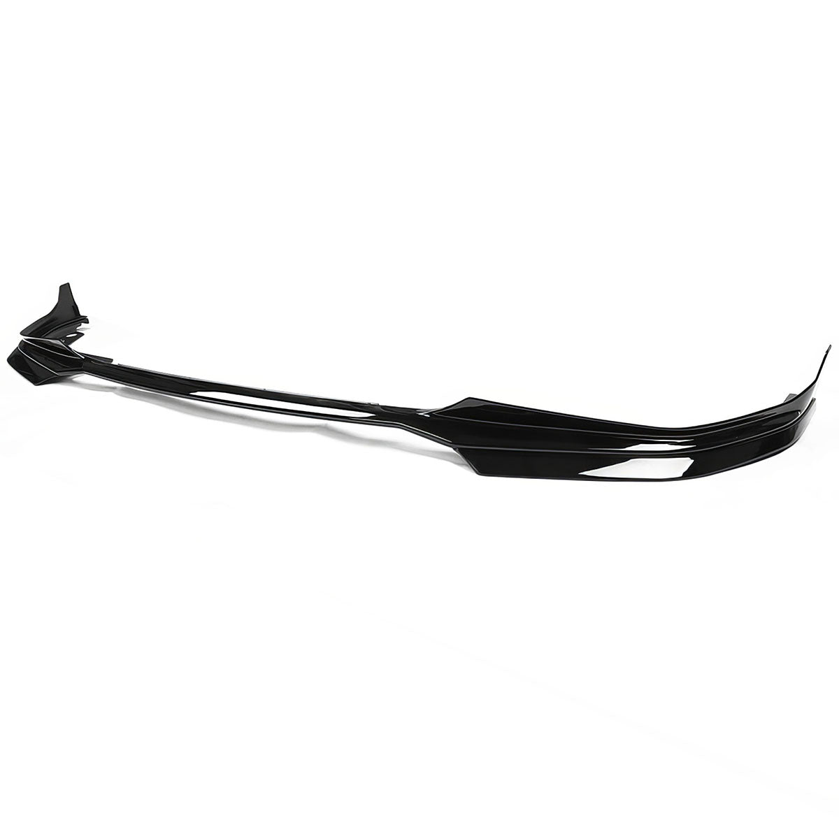 K2 Industries BMW G20 3 Series M-Tech M Sport front bumper lip spoilers in black, set of 5 for 2019-2022 model.