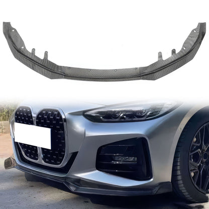 BMW G22 G23 4-Series M440i front bumper lip in black polypropylene, designed for 2021-2024 models by K2 Industries.