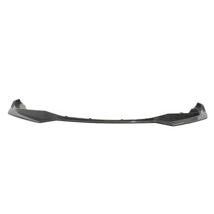 BMW G22 G23 4-Series M440i front bumper lip in black polypropylene by K2 Industries, showing the sleek aerodynamic design.
