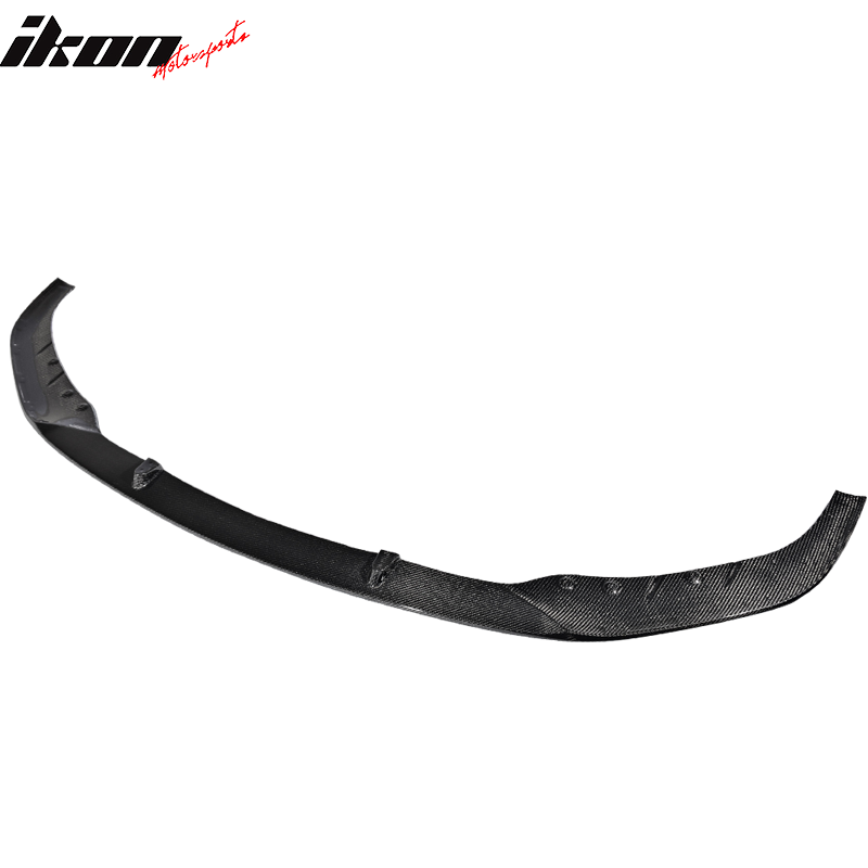 BMW G30 M-Tech M Sport front bumper lip spoiler by K2 Industries, 3-piece carbon fiber design with black border accents.