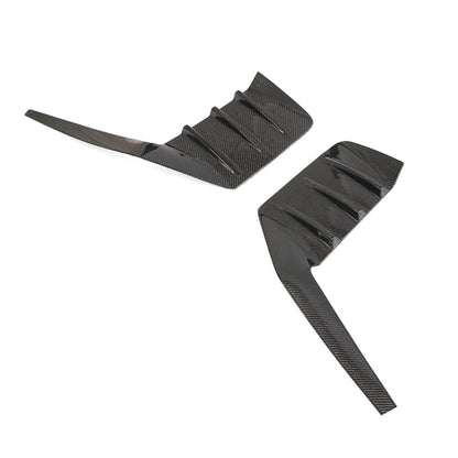 BMW G87 M2 rear side fins diffuser by K2 Industries, M Performance style, with carbon fiber finish and aerodynamic design.