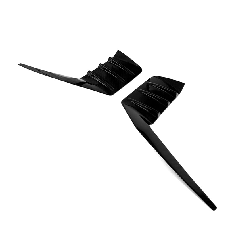 BMW G87 M2 rear side fins diffuser in M Performance style, black with aerodynamic design, made by K2 Industries.