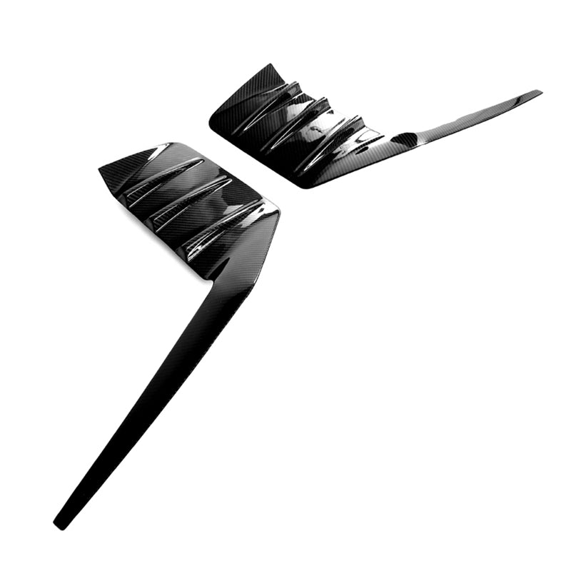 BMW G87 M2 2023-2024 rear side fins diffuser in M Performance style by K2 Industries, featuring sleek design and aerodynamic details.