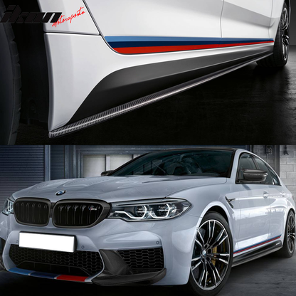 BMW G30 5 Series M-Tech side skirts by K2 Industries, sleek black side panels with subtle design details for 2017-2023 models.