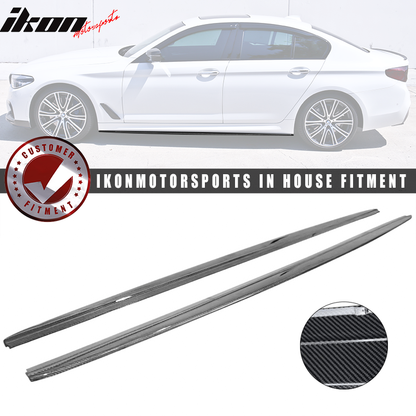 BMW G30 5 Series M-Tech side skirts by K2 Industries, featuring sleek design and carbon fiber finish, for model years 2017-2023.