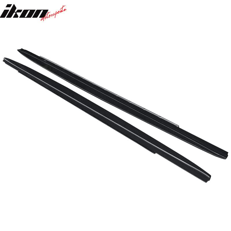BMW G30 5 Series M-Tech side skirts by K2 Industries, featuring sleek design and carbon fiber finish on a white background.