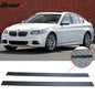 BMW 528i side skirts extension by K2 Industries with CF texture and flat bottom line, shown with a border detail.