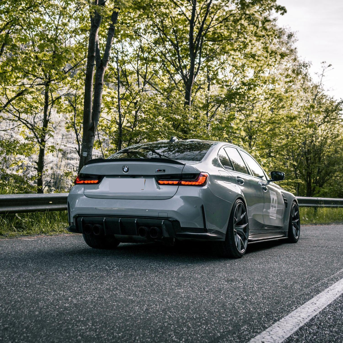 BMW G80 M3 and G20 3 Series OLED tail light by Palenon Performance, showcasing sleek sequential LED rear lighting design.
