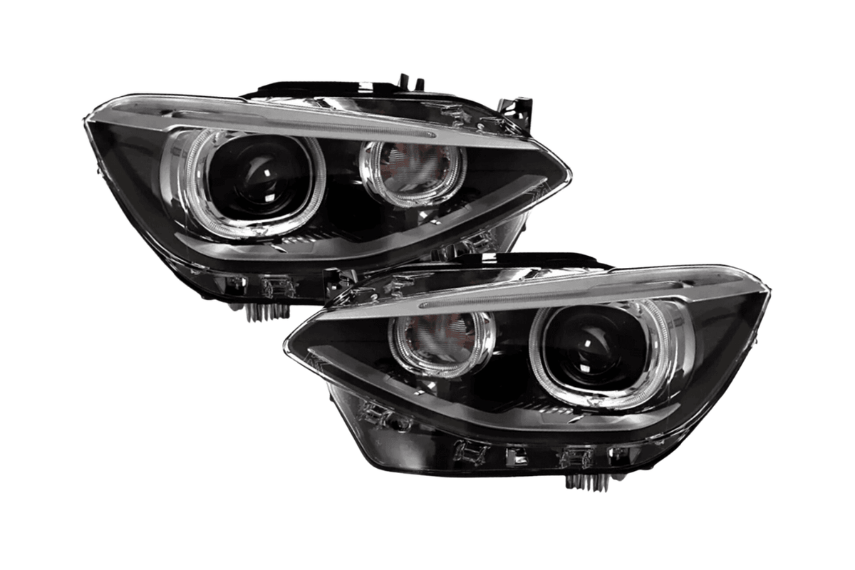 BMW 1-Series F20 headlights upgrade by K2 Industries, sleek OE style headlights for 2012-2016 BMW 1-Series F20 model