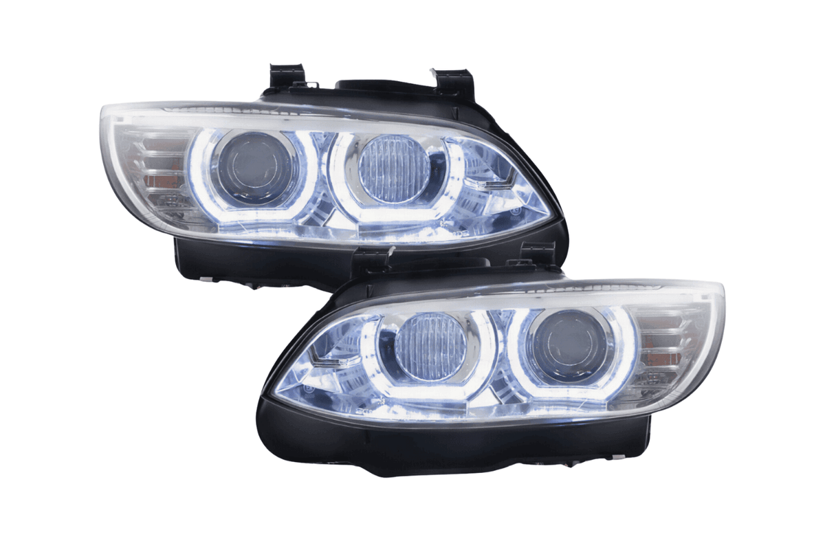 BMW 3-series E92/E93 chrome LED headlights upgrade for AFS models, modern style headlights for 2006-2010 BMW 3 Series.