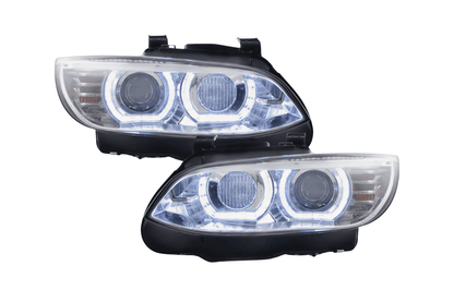 BMW 3-series E92/E93 chrome LED headlights upgrade for AFS models, modern style headlights for 2006-2010 BMW 3 Series.