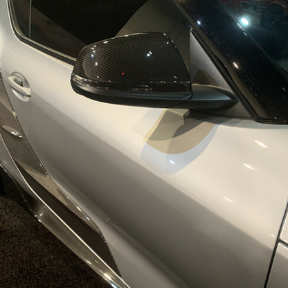 BMW F48 carbon fiber mirror cover for Supra A90/A91 and BMW F40, F44, F48, F39, G29, Palenon Performance CF mirror cap