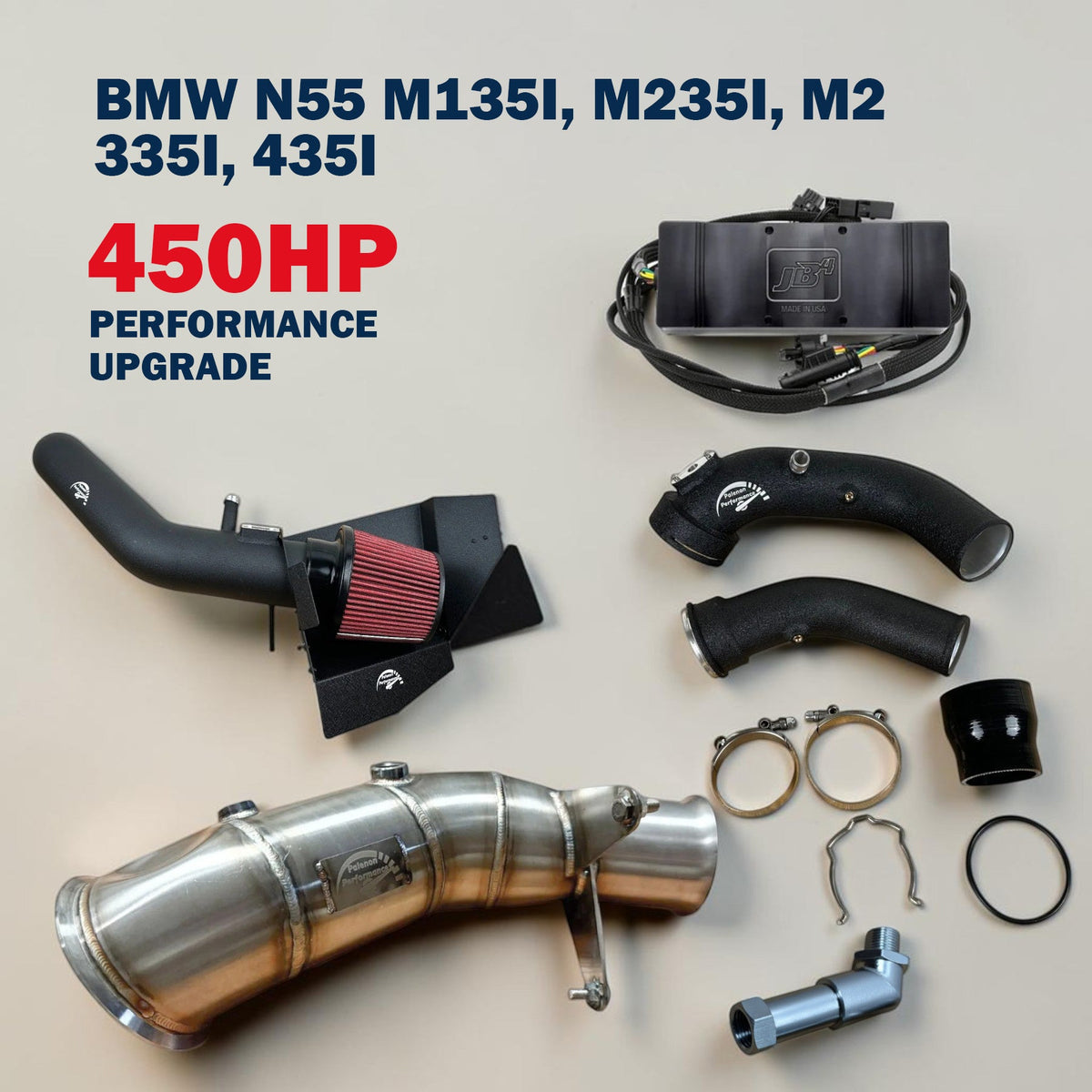 Palenon Performance 450HP upgrade package for BMW N55 models including M135i, M235i, M2, 335i, and 435i F chassis.