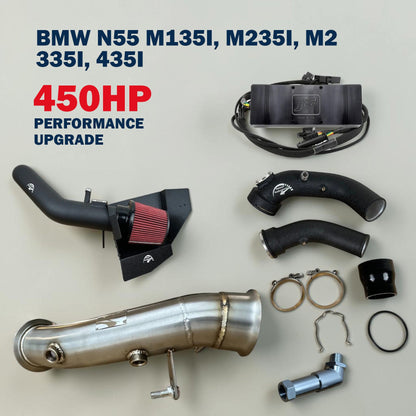Palenon Performance 450HP upgrade package for BMW N55 M135i, M235i, M2, 335i, 435i F chassis with AWD system.