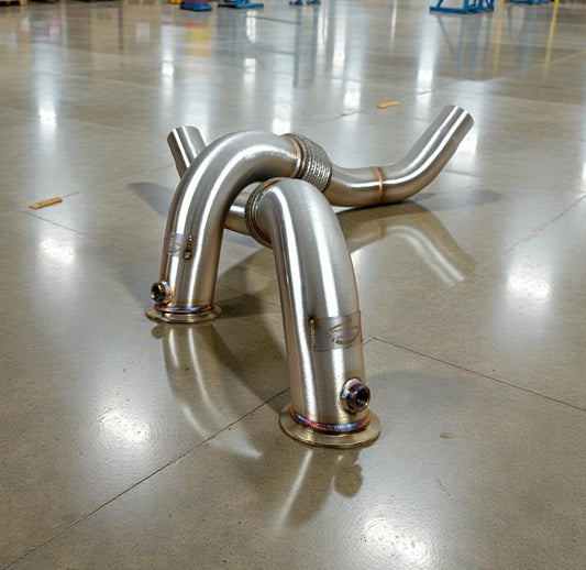 BMW N63 and N63TU catless race downpipes for 550i, 650i, 750i, Alpina B6 B7, X5, X6 F chassis by Palenon Performance